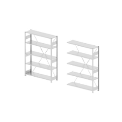 Godrej Altius Lite 1000x600x2200mm Steel Light Grey Storage Rack with 5 Layers (Pack of 2)