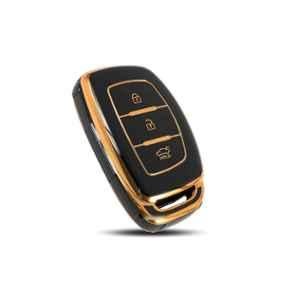 Flymaster Thermoplastic Polyurethane Black TPU Car Key Cover, BLACK-TPURKE-10