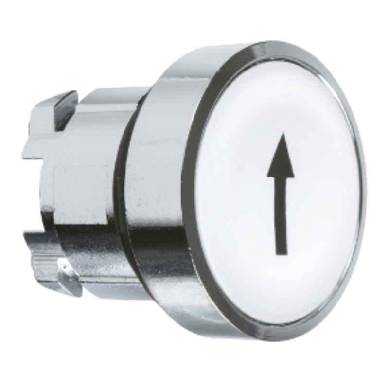 Schneider White Head Spring Return Up Arrow Flush Push Button, ZB4BA334