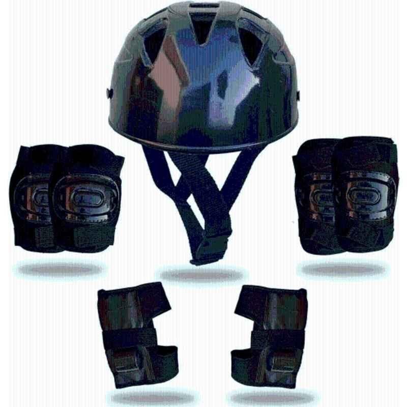 STYRKR 7 Pcs Plastic & EVA Foam Black Skating Kit for Protective Kit (Kids, Beginner) 4-in-1 Protective Kit Set Skating KitKIT-1