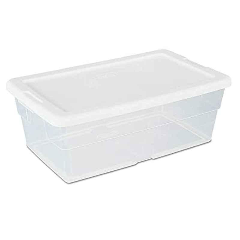 Sterilite 5.7L Plastic White & Clear Storage Box with Lid, 16428012
