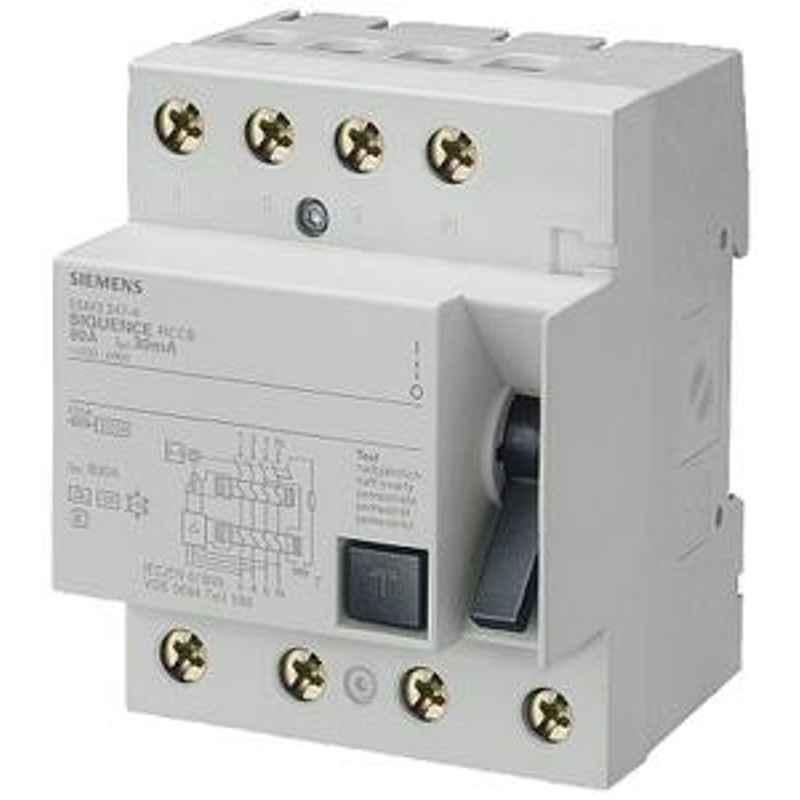 Siemens 5SM33480RC 100 A 30 mA Residual Current Circuit Breaker