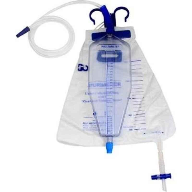 B Positve 2000ml Urine Bag With Hanger & Urometer (Pack of 3)