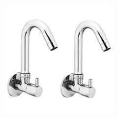 Fastgear Turbo Brass Chrome Finish Silver Sink Tap, FG1237 (Pack of 2)