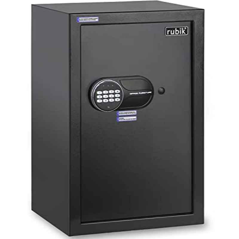Rubik 50x35x31cm Black Safe Box Large Capacity With Digital Lock and Override Key, RB-50K1-BLK