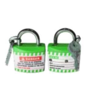 Lukko Safety 5mm ABS Green Regular Shackle Safety Lockout Padlockwith 3 Keys, LS-LC43