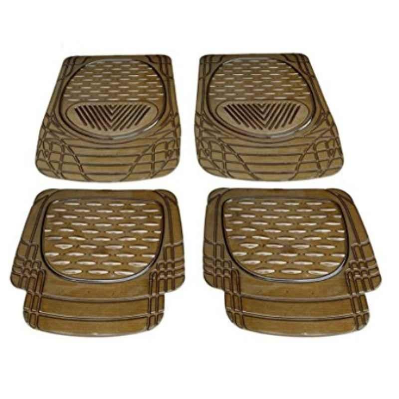 Kozdiko 6204 4 Pcs PVC & Rubber Smoke Black Car Mat Set for Chevrolet Aveo