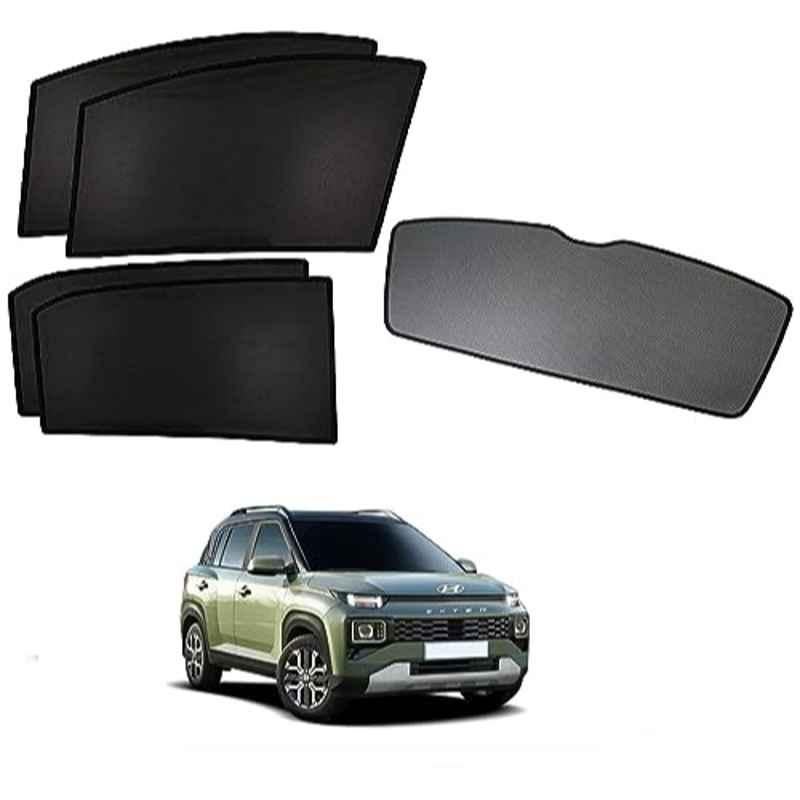 Kozdiko 5 Pcs Polyester Black Non Magnetic Window & Rear Sun Shades Set for Hyundai Exter