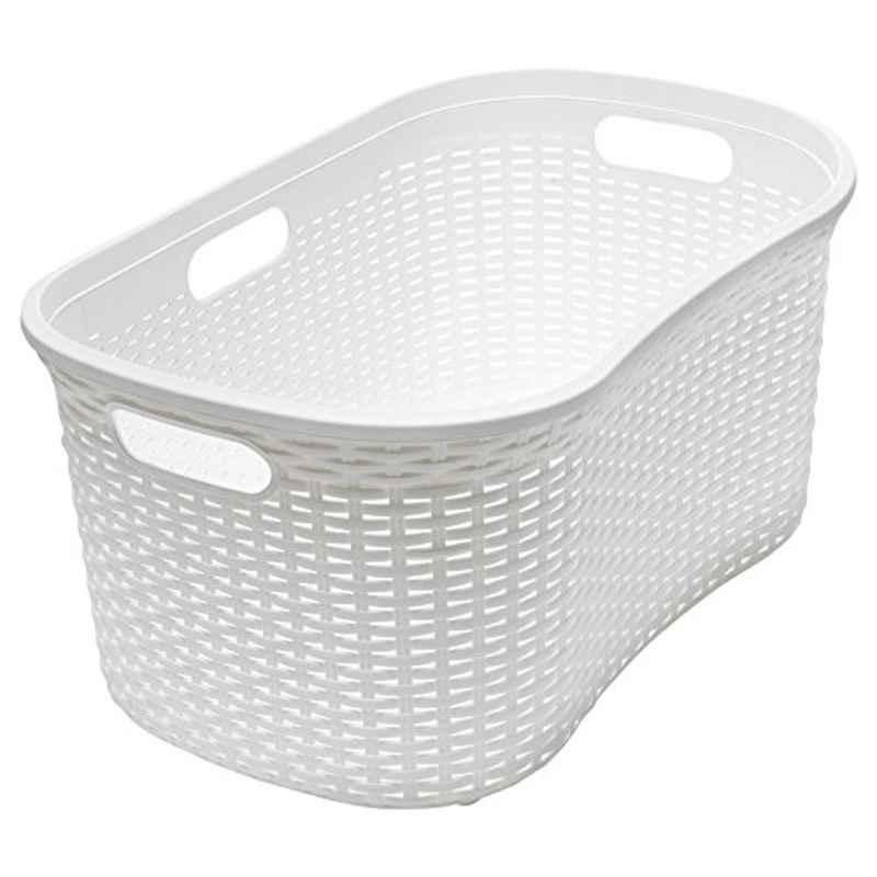 Addis 40L Plastic Cream Bohemian Laundry Clothes Basket, 515625