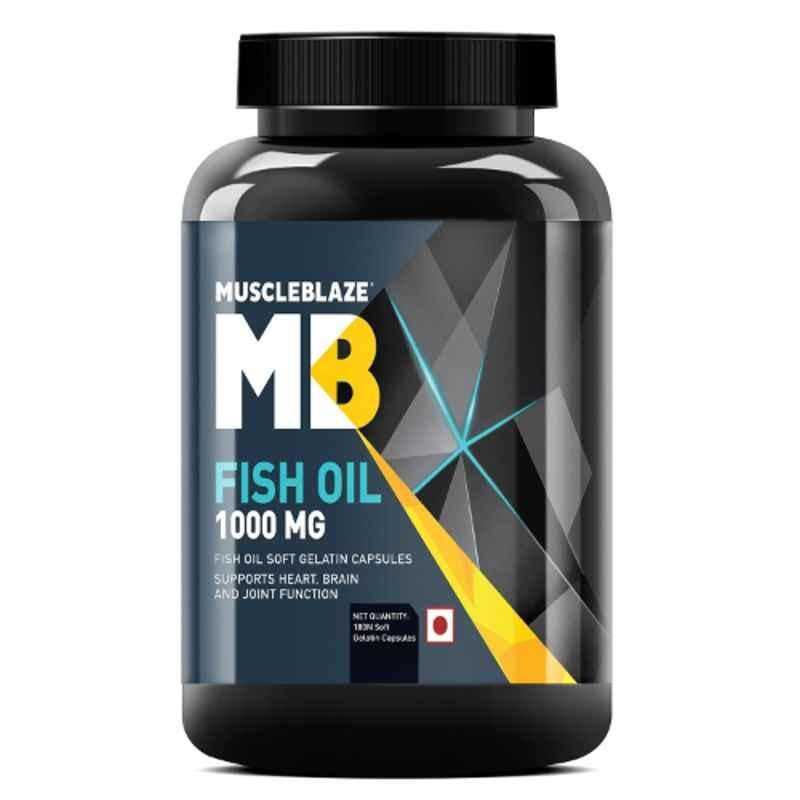 MuscleBlaze 180 Pcs 1000mg Fish Oil Softgels, HNUT1783-02