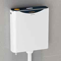 Plantex Flush Tank for Toilet with 10 Litre Water Capacity/Dual Flushing Cistern for Bathroom/Polypropylene Toilet Flush Tank Boss, Navy Blue & White