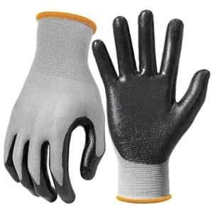 Swavind Nylon Grey & Black Nitrile Coated Hand Safety Gloves, Size: Free (Pack of 35)