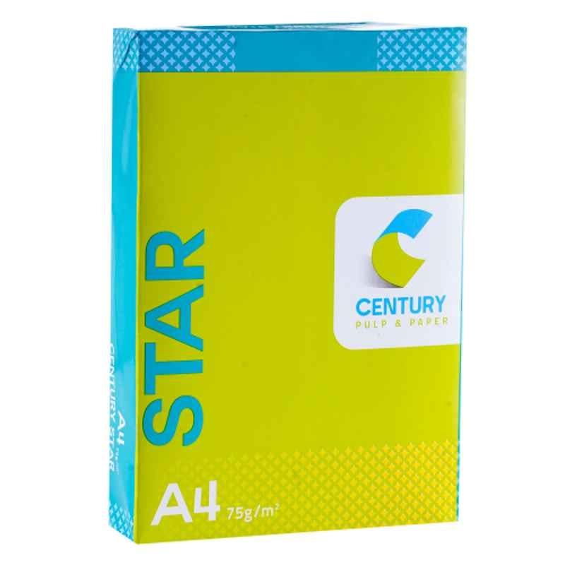 Century Star A4 75 GSM 500 Sheets White Copier Paper (Pack of 5)