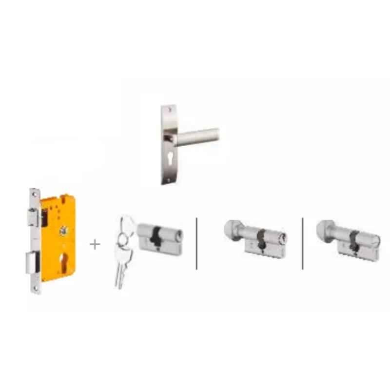 Dorset Dave HL DAV 8 inch Zinc SC Finish Lock Set with Both 60mm Side Key Cylinder (Pack of 4)