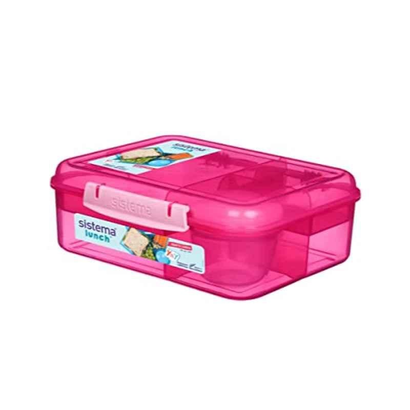 Sistema 1.65L Plastic Pink Bento Lunch Box, 41690