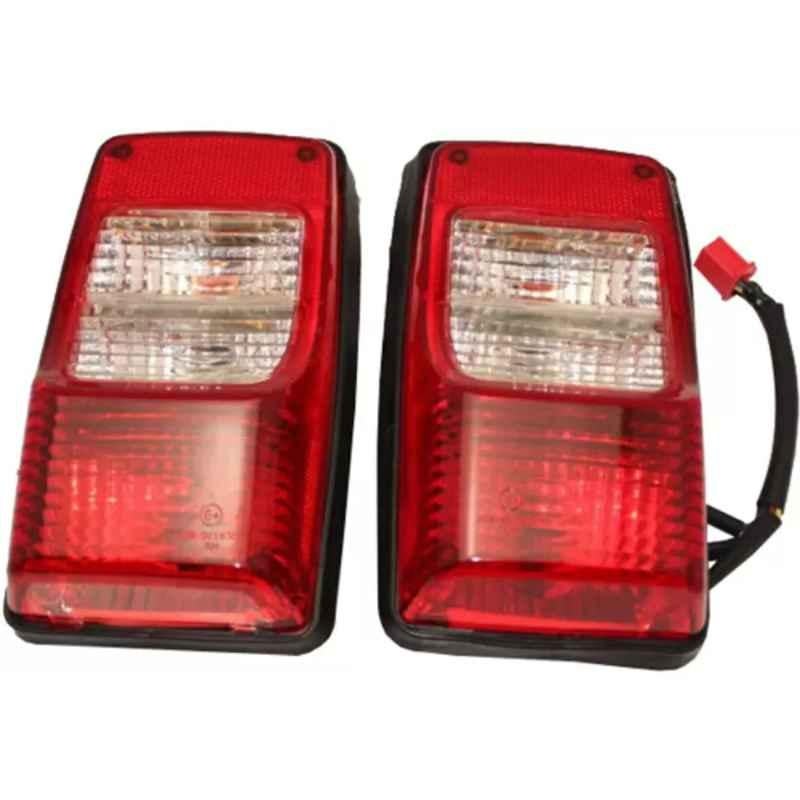 Apsmotiv 2 Pcs 2T & 4T Red & White Auto Rickshaw Tail Lamp, 11031501