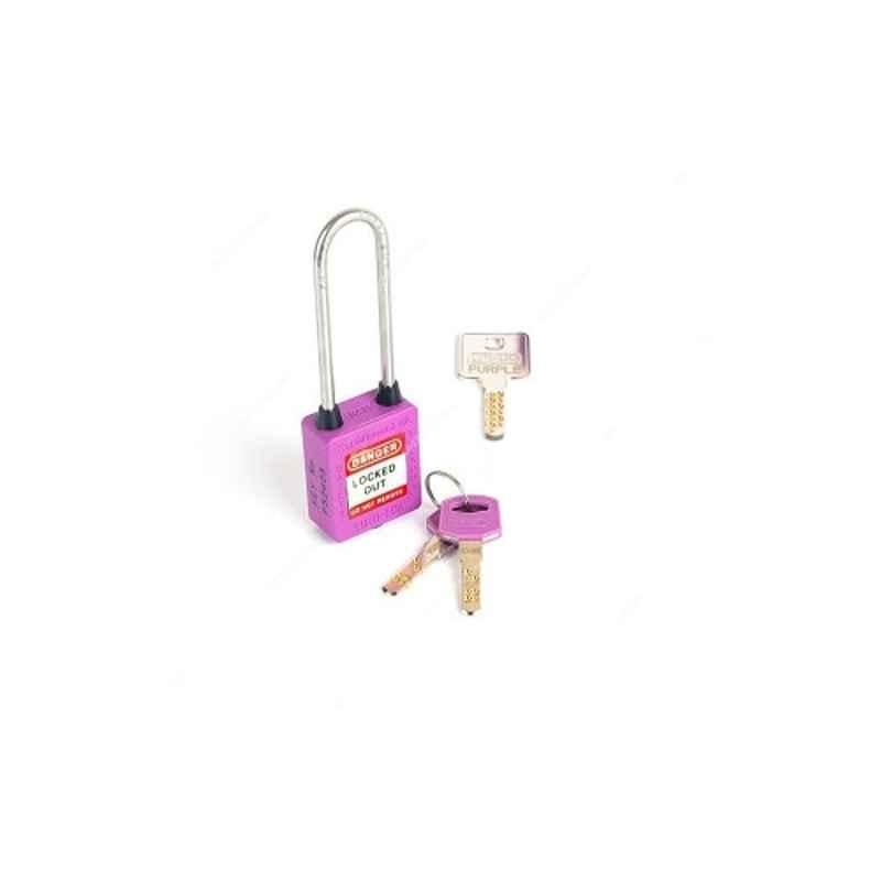 Loto-Lok 80x5mm Nylon & Stainless Steel Purple Three Point Traceability Lockout Padlock, 3PTPPKDMKL80