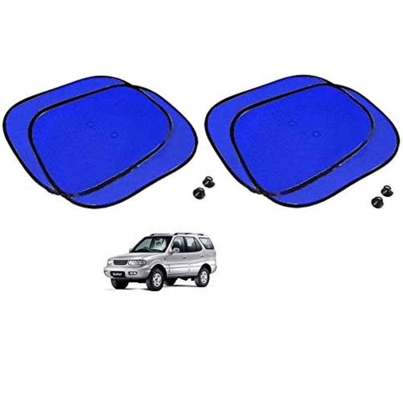 Kozdiko 4 Pcs Blue Chipkoo Car Window Sunshade Curtain Set for Tata Safari Dicor, koz_82943