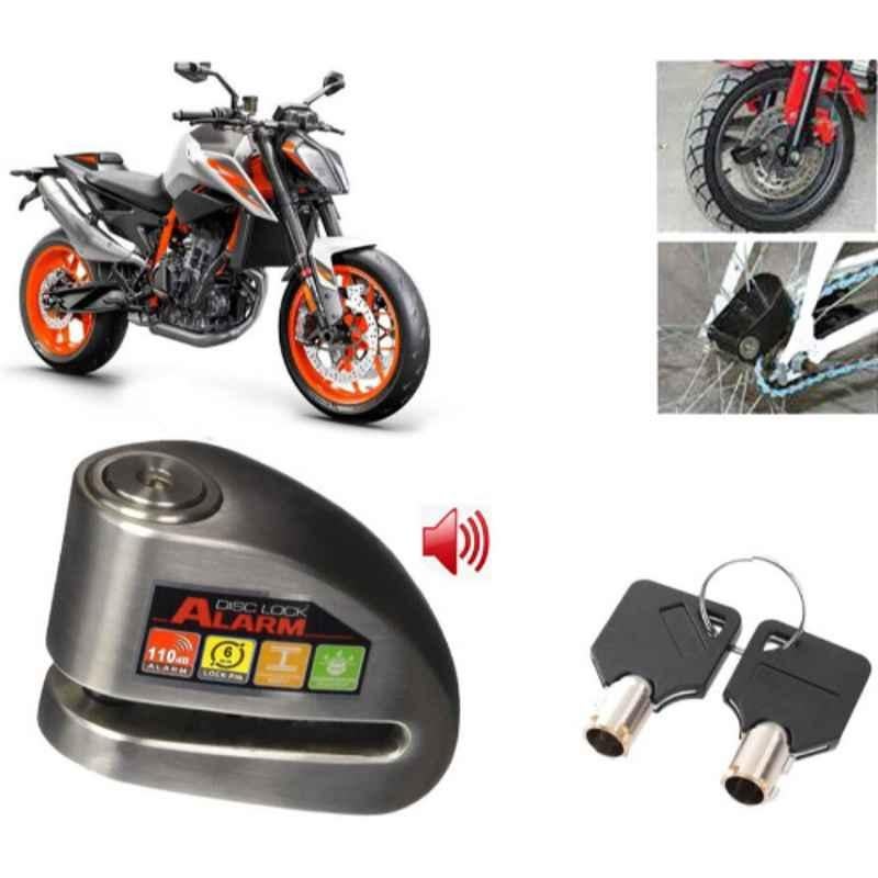 Auto Pearl Steel Black Alarm Disc Brake Lock, Lock_465