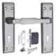 ATOM 7 inch Iron Black Silver Finish Mortise Door Lock Set, MH-1002-KY-BS