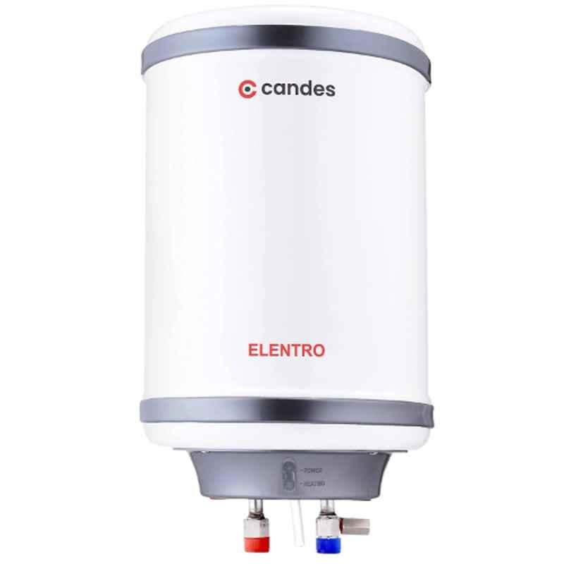 Candes Elentro 10L 2000W Metal White 5 Star Automatic Instant Storage Electric Water Heater with Installation Kit, 10Elentro1CC