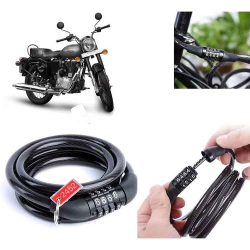 Auto Pearl PVC & Plastic Black Combination Cable Lock for Bullet 350 New BS6