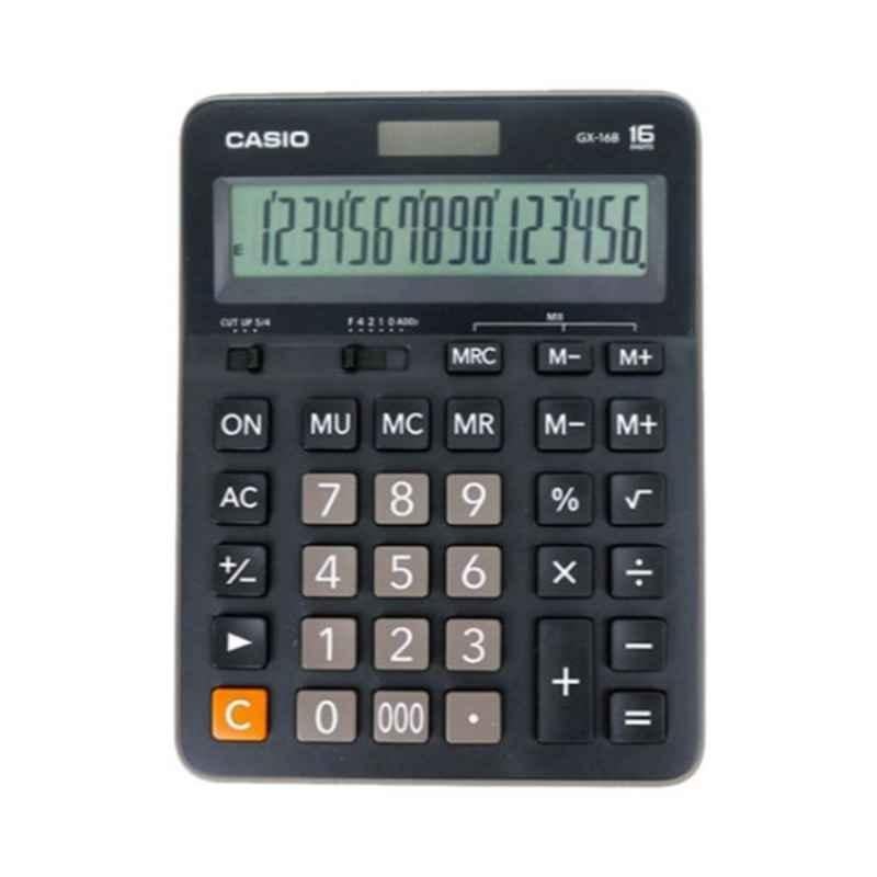 Casio GX-16B 207.5x159x34.3mm Black 16 Digit Basic Calculator