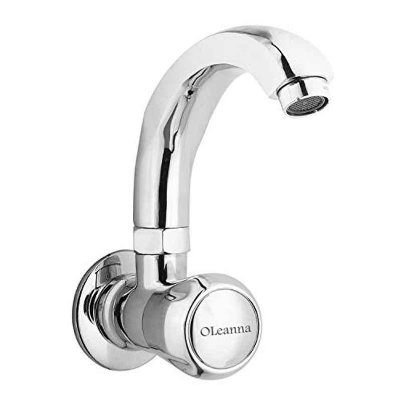 Oleanna Spark Brass Silver Chrome Finish Sink Tap with Swivel Casted Spout