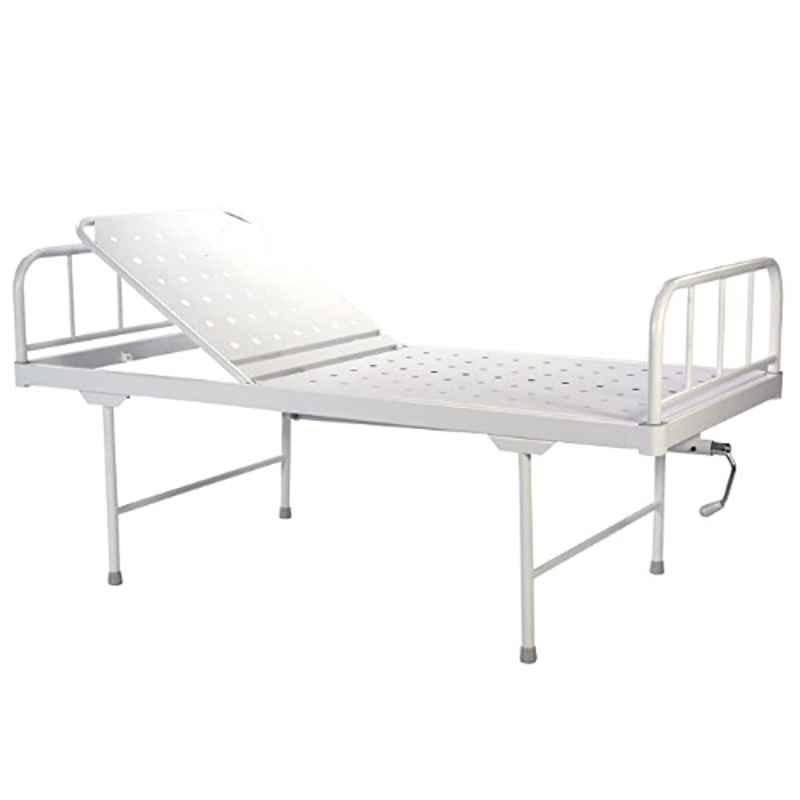 VMS VSB3003 Mild Steel White Pateint Bed with Stainless Steel Head & Foot Boards