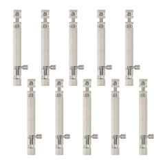 Atom 8 inch Aluminium Satin Finish Heavy Duty Joint-Less Tower Bolt, TB002-08 inch-SS-110 (Pack of 10)