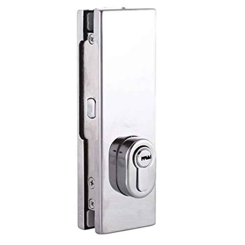 Dorfit Stainless Steel Polished Glass Door Center Lock with Square Rod, DT150D