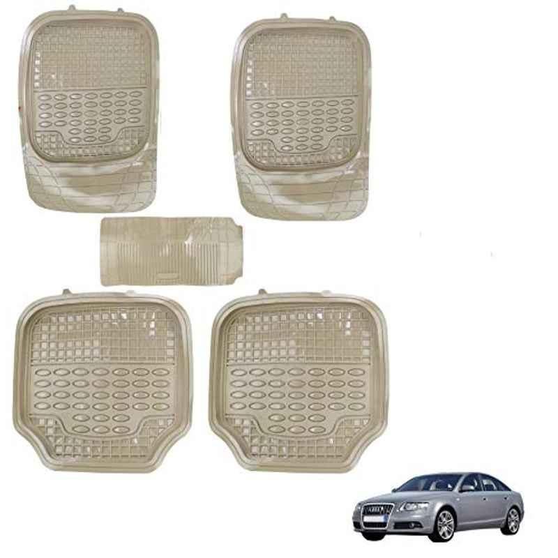 Kozdiko 5 Pcs 4G Beige Rubber & PVC Heavy Car Foot Mat Set for Audi A6, koz_81072