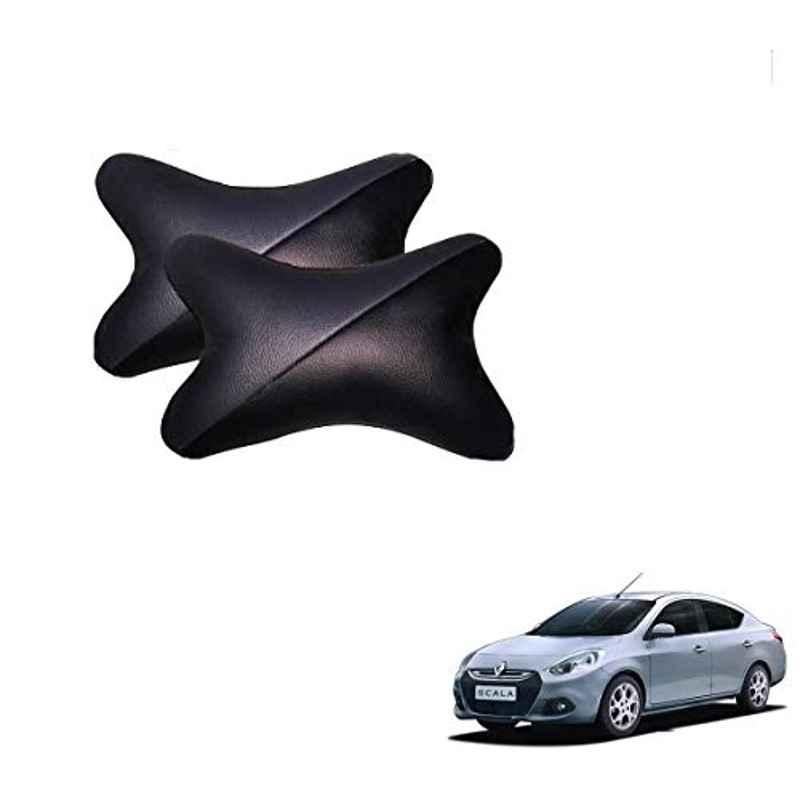 Kozdiko 2 Pcs Memory Foam Grey & Black Car Neck Rest Cushion Pillow Set for Renault Scala
