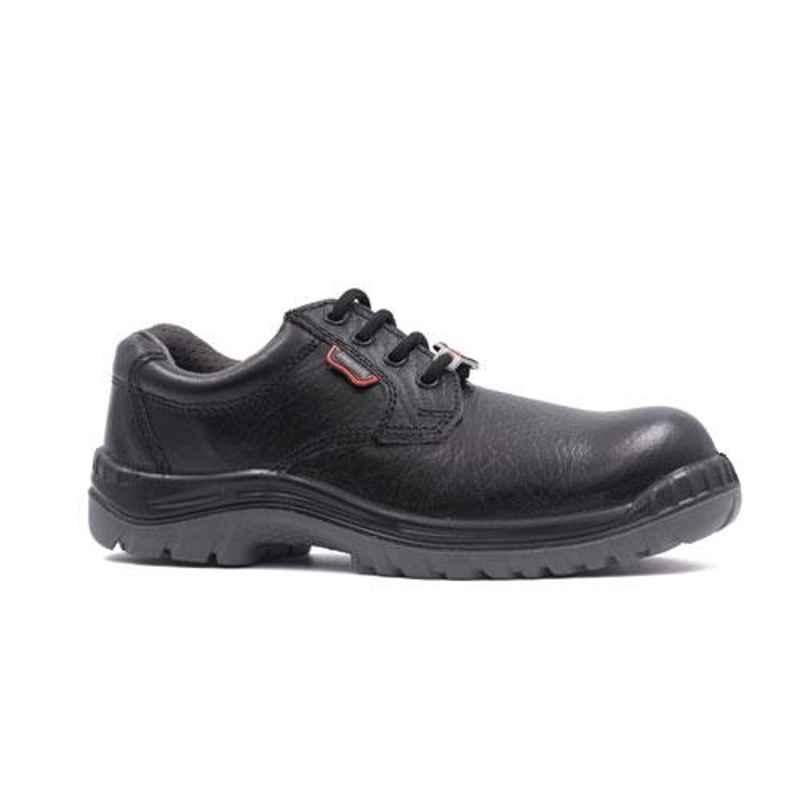 Hillson Samurai Leather Low Ankle Steel Toe Black Work Safety Shoes, Size: 8