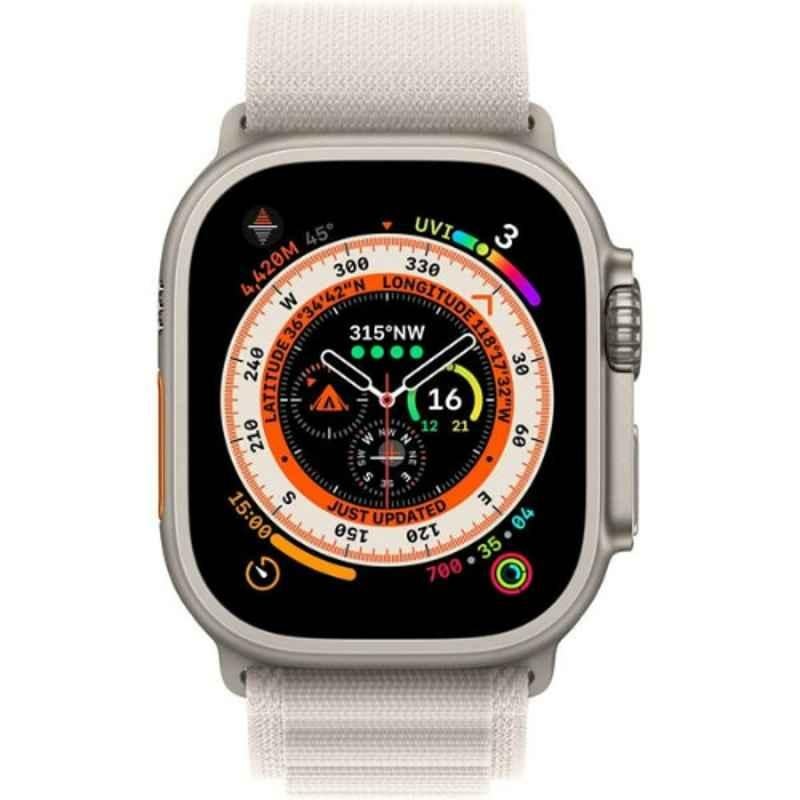Apple Ultra 49mm Titanium Case GPS + Cellular Watch with Medium Starlight Alpine Loop