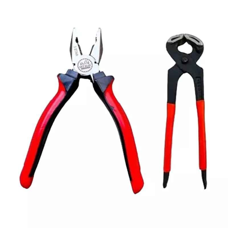 Sky Blue 8 inch Stainless Steel Lineman Plier, SBE480 (Pack of 2)