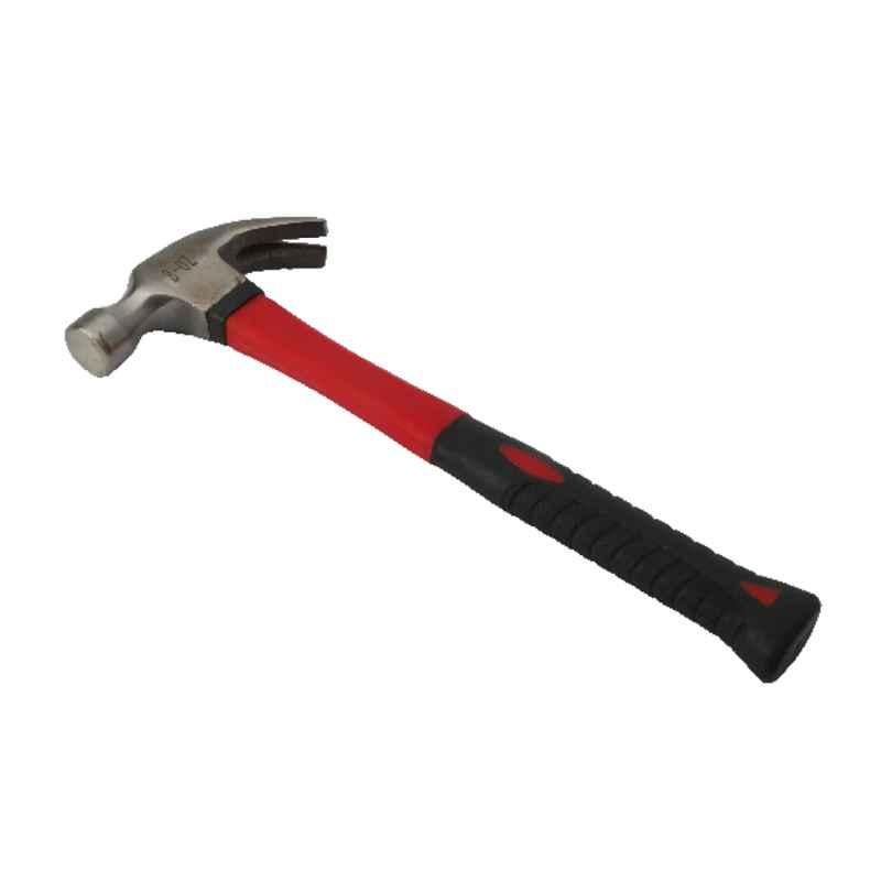 Workman 8oz Drop Forged Steel Red & Black Half Plastic Handle Claw Hammer, 130 -1