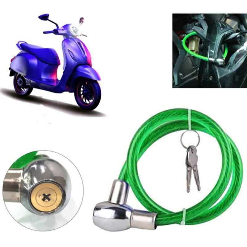 Auto Pearl PVC & Plastic Green Heavy Duty Cable Lock for Urbanite Chetak, 006