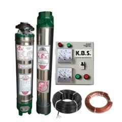 KBS V4 1HP 12 Stages 230 ft Head Borewell Water Submersible Pump with Panel