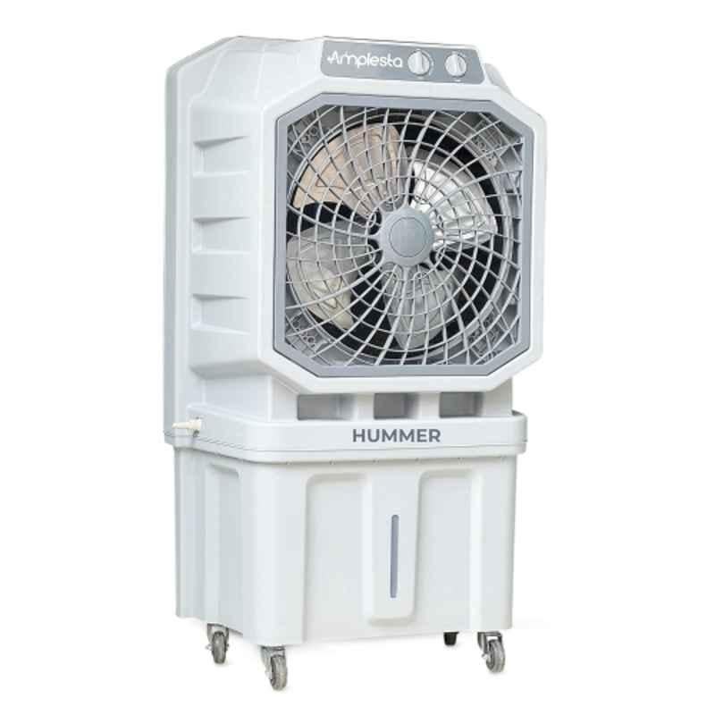 Amplesta Hummer 350W 125 Litre Plastic Light Grey Desert Cooler with Honeycomb Pad Cooling & 1 Year Warranty, AmpHmer125LDAirCL