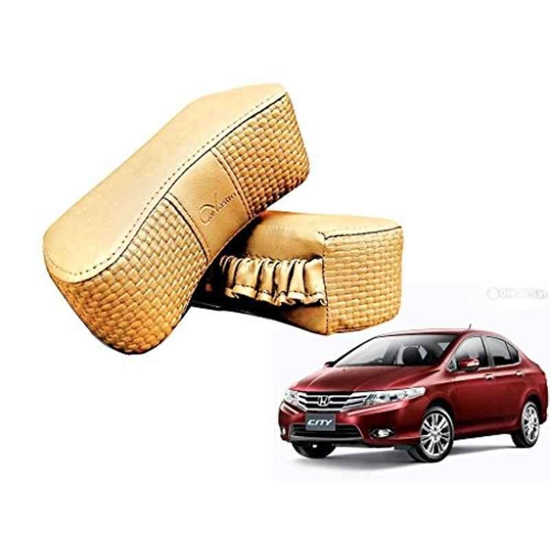 Kozdiko 2 Pcs Memory Foam Beige Luxurious Neck Rest Set for Honda City, koz_14271
