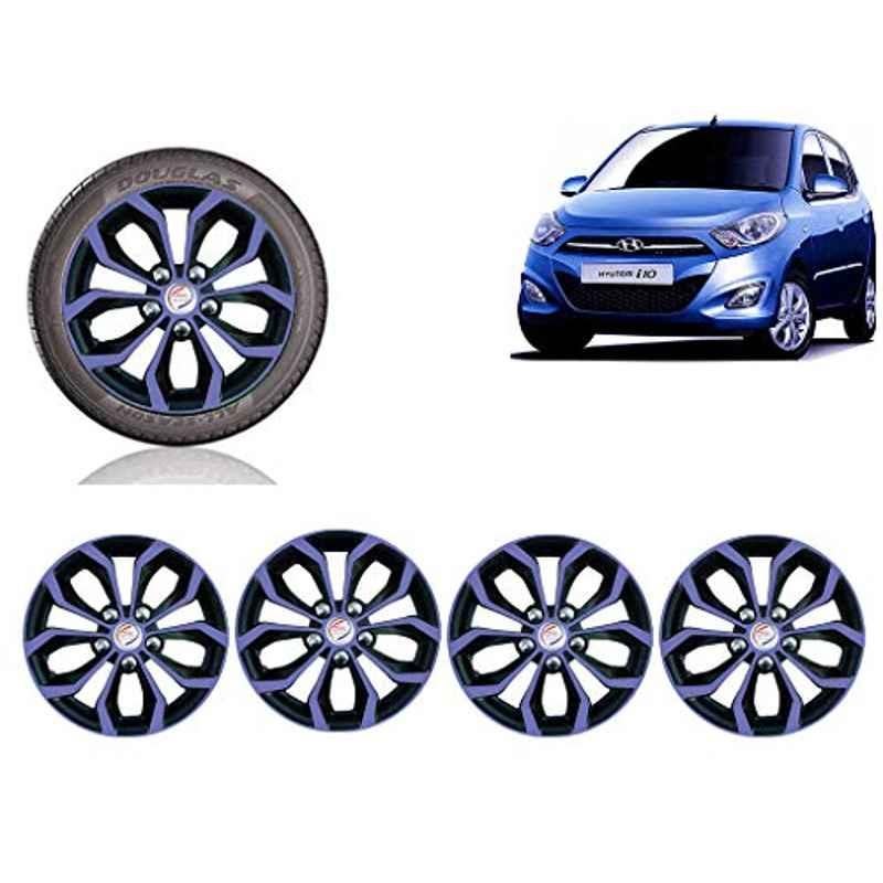 Auto Pearl 4 Pcs 13 inch Violet & Black ABS Press Type Hubcap Wheel Cover Set with Retention Ring for Hyundai I10Type2