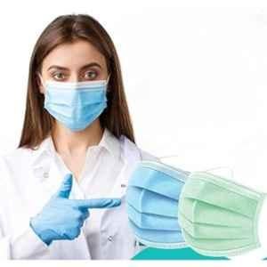 Kausta 3 Ply Non-Woven Blue Face Mask with Nose Pin (Pack of 100)