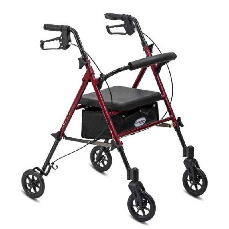 Kosmocare 14 inch Maroon Premium Folding Rollator Walker, RX206