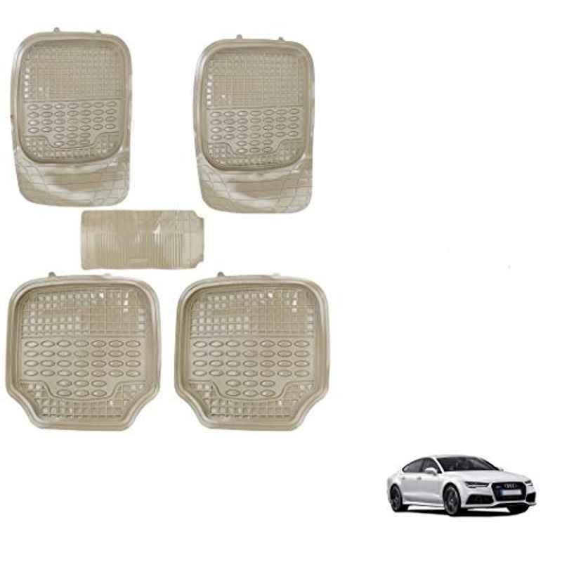 Kozdiko 5 Pcs 4G Beige Rubber & PVC Heavy Car Foot Mat Set for Audi A7, koz_80778