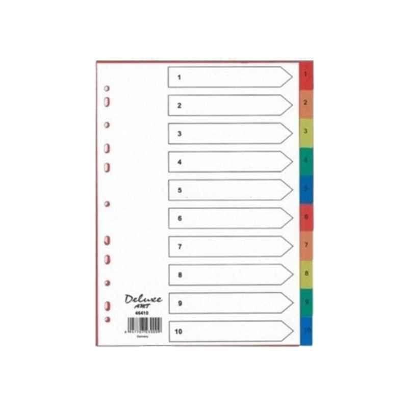 Deluxe A4 Manila Colored Divider with numbers 1-10