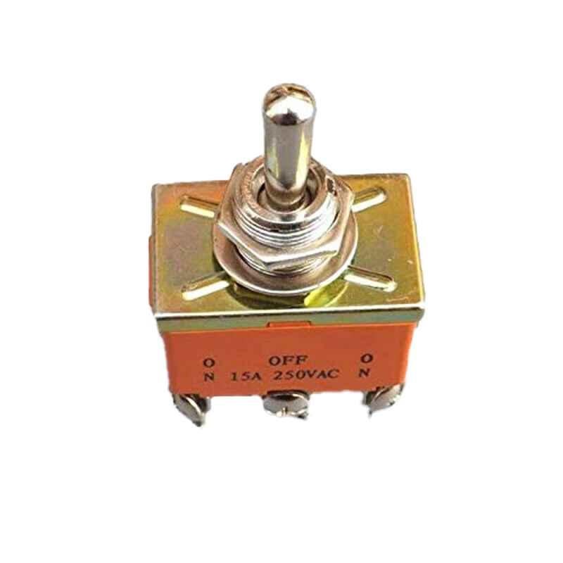 15A 6 Pin 3 Positions Plastic & Metal DPDT Toggle Switch