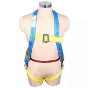 Safe Dot Polypropylene Yellow & Blue Body Harness with Single Rope & Simple Hook