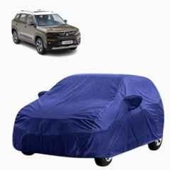 Aarex Auto Polyester Blue 100% Waterproof Car Cover with Mirror Pocket, Triple Stitched, Full Body Protection, Scratchproof & Dustproof for Maruti Suzuki Brezza