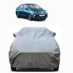 Aarex Auto Polyester Grey 100% Waterproof Car Body Cover with Mirror Pocket, UV Proof, Heat Resistant, Anti Dust & Triple Stitched for Hyundai Aura, DZ-2-Grey